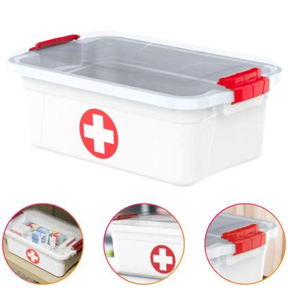 Imagem de Maleta Caixa Primeiros Socorros C/2 travas 3,0 Litros