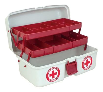 Imagem de Maleta Caixa Primeiros Socorros De Medicamentos C/2 Bandejas