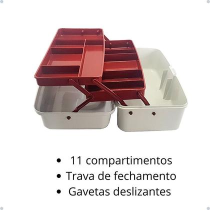 Imagem de Maleta Caixa Primeiros Socorros De Medicamentos Com 2 Bandejas