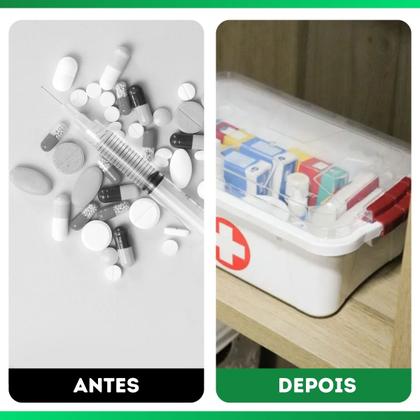 Imagem de Maleta Caixa Primeiros Socorros Medicamentos C/2 Travas