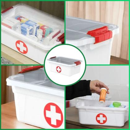 Imagem de Maleta Caixa Primeiros Socorros Medicamentos C/2 Travas
