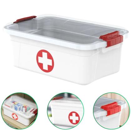 Imagem de Maleta Caixa Primeiros Socorros Medicamentos C/2 Travas