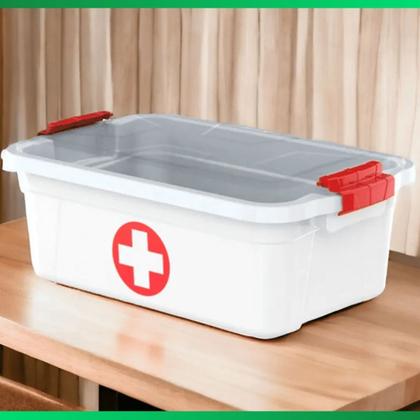 Imagem de Maleta Caixa Primeiros Socorros Medicamentos C/2 Travas
