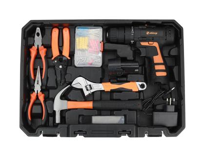 Imagem de Maleta com Ferramentas 112 peças com Furadeira elétrica sem fio 12V ELITOP