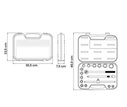Imagem de Maleta Com Soquetes Estriados Chaves 1/2 22 Pçs - Tramontina