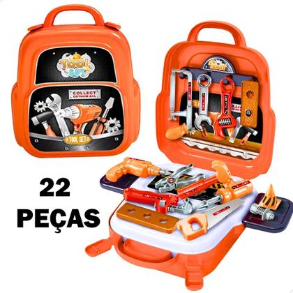 Imagem de Maleta Construtor 4 em 1 Ferramentas Mochila Mesa e Chapéu