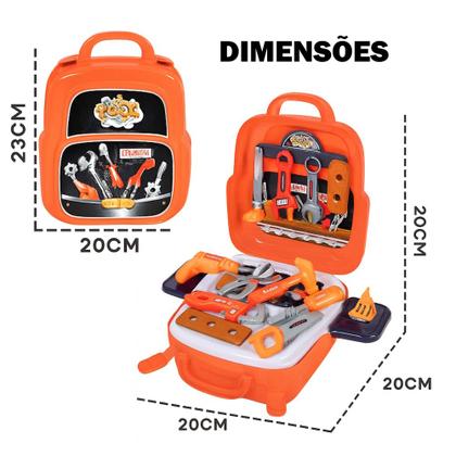 Imagem de Maleta Construtor 4 em 1 Ferramentas Mochila Mesa e Chapéu