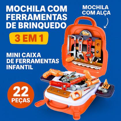 Imagem de Maleta Construtor 4 em 1 Ferramentas Mochila Mesa e Chapéu