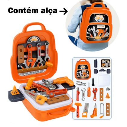 Imagem de Maleta Construtor 4 em 1 Ferramentas Mochila Mesa e Chapéu