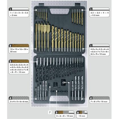 Imagem de Maleta de Acessórios Benoá 60 Peças Conjunto Brocas
