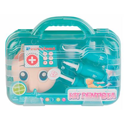 Imagem de Maleta De Brinquedo Azul Infantil Educativo Com 7 Peças E Boca Articulada