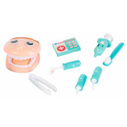Imagem de Maleta De Brinquedo Azul Infantil Educativo Com 7 Peças E Boca Articulada
