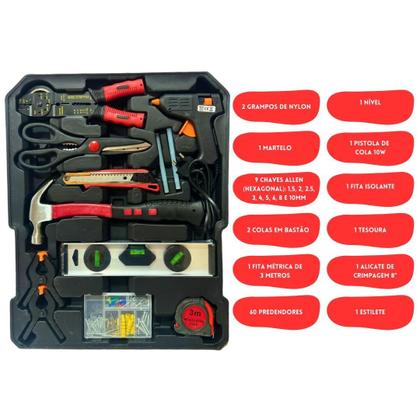 Maleta de Ferramentas Completa Jogo 186 Peças Com Rodas