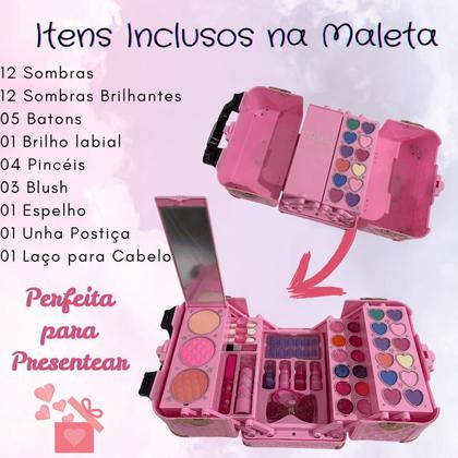 Imagem de Maleta de Maquiagem dos Sonhos Sombra Batom Brilho Menina Infantil Teen Presente