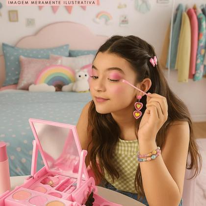 Imagem de Maleta de Maquiagem dos Sonhos Sombra Batom Brilho Menina Infantil Teen Presente