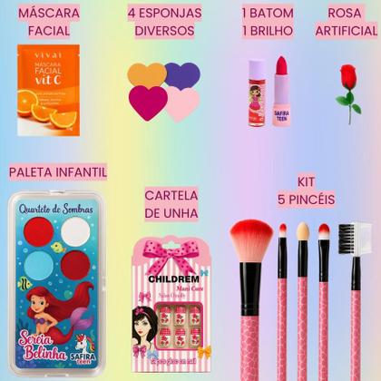 Imagem de Maleta De Maquiagem Infantil Completa Rosa Unicórnio Linda