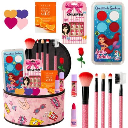 Imagem de Maleta De Maquiagem Infantil Completa Rosa Unicórnio Linda