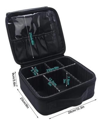Imagem de Maleta de maquiagem profissional com divisórias organização make preto P