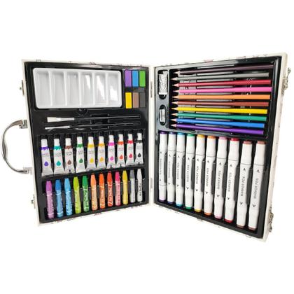 Imagem de Maleta de Pintura Infantil 53 Peças Estojo Canetinha Pincel Tinta Lapis de Cor Criança Desenho Pintura Criatividade