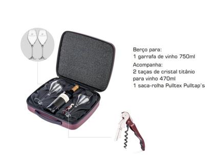 Imagem de Maleta de Viagem Para 1 Garrafa de Vinho com 2 Taças Cristal