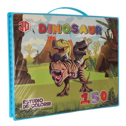 Imagem de Maleta Dinossauro Infantil Pintura 150 Peças Colorir Pintar