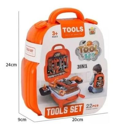 Imagem de Maleta Ferramentas Infantil Didática Brinquedo Construtor(Laranja)