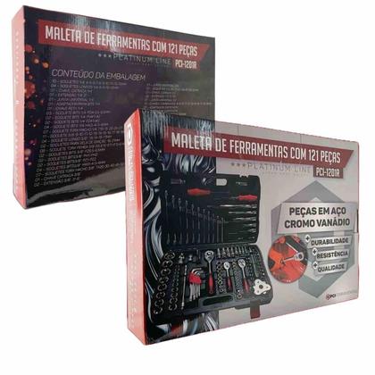 Imagem de Maleta Ferramentas Soquete Chave Catraca Combinada Catraca 121 PCS TL-PCI-12D1R TF Import