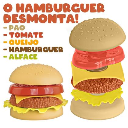 Imagem de Maleta Happy Food Comidinha De Brinquedo Com Hamburguer Desmontável - Samba Toys