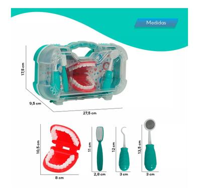 Imagem de Maleta Infantil Kit Dentista 5 Peças Pakitoys 1270 Cor Verde