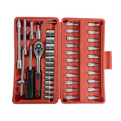 Maleta Jogo Soquete Chaves Ferramenta Manual 46 Peças Caixa