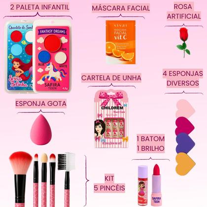 Imagem de Maleta Mala Infantil De Maquiagens Completa Rosa Linda