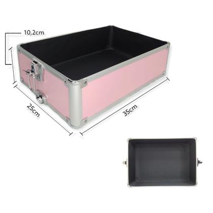 Imagem de Maleta Maquiagem Completa Com Rodinha 360º e Divisórias Profissional 4º Andar Rosa 914R