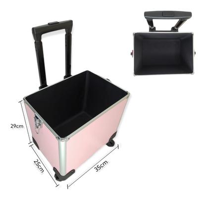 Imagem de Maleta Maquiagem Completa Com Rodinha 360º e Divisórias Profissional 4º Andar Rosa 914R