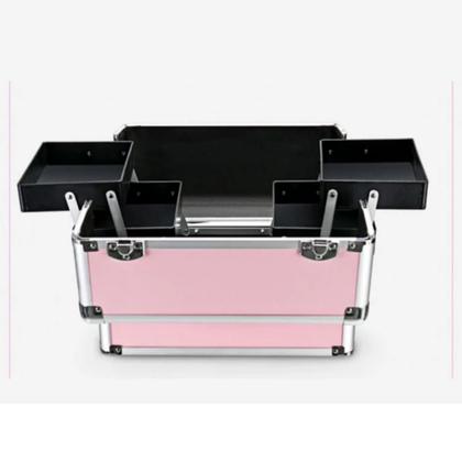 Imagem de Maleta Maquiagem Completa Com Rodinha 360º e Divisórias Profissional 4º Andar Rosa 914R