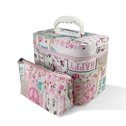 Imagem de Maleta Maquiagem Pincel Macrilan Base Ruby Rose + Necessaire