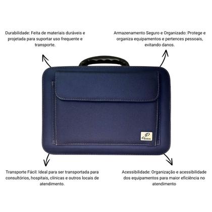 Imagem de Maleta Médica Profissional Azul Com Alça e Divisória C136 Panton