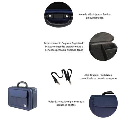 Imagem de Maleta Médica Profissional Azul Com Alça e Divisória C136 Panton