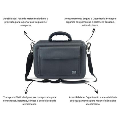 Imagem de Maleta Médica Profissional Grafite com Alça C136 Panton