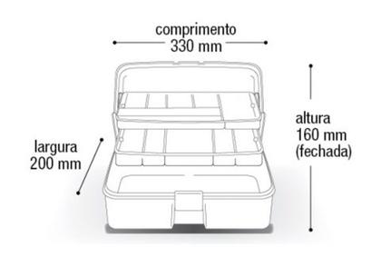 Imagem de Maleta Multiuso Preta Ferramentas Pesca Costura Com 2 Bandejas