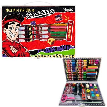 Maleta Para Pintura Enaldinho 86 Itens Plastica Magic Kids