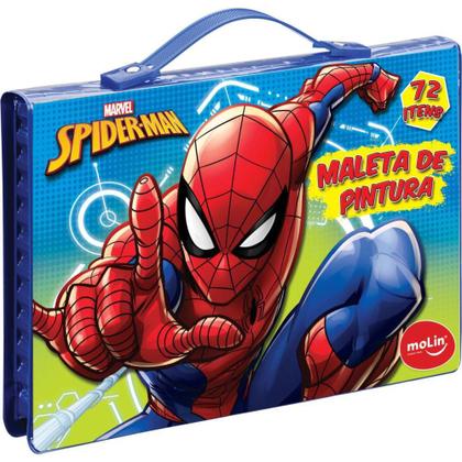 Imagem de Maleta para Pintura SPIDER-MAN com 72 ITENS - Completa e Divertida
