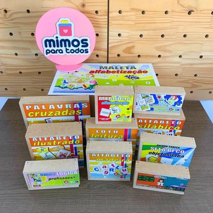 Imagem de Maleta Pedagógica Alfabetização Brinquedo Educativo Madeira Carlu 4 anos