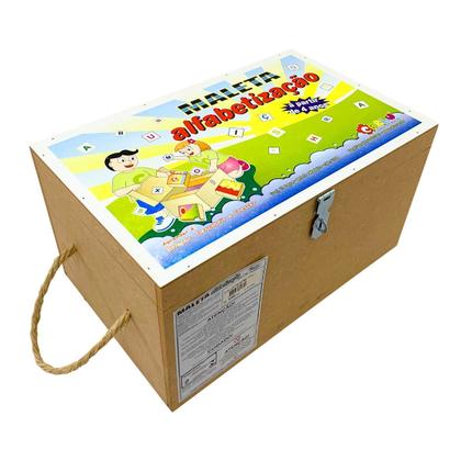 Imagem de Maleta Pedagógica Alfabetização Brinquedo Educativo Madeira Carlu 4 anos