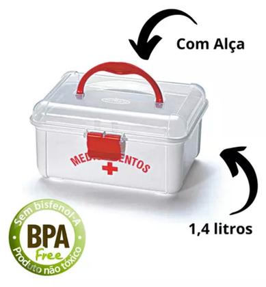 Imagem de Maleta Pequena Para Medicamentos Primeiros Socorros 19x16x10Cm 043 Nitron - ENVIO IMEDIATO