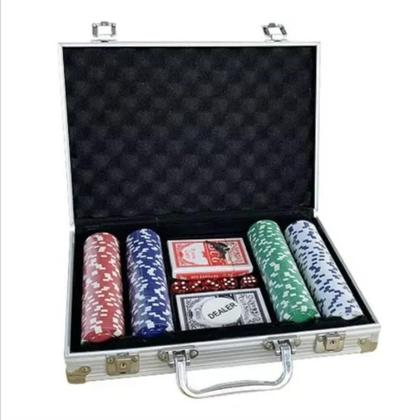 Imagem de Maleta Poker Kit Completo 200 Fichas e Acessórios