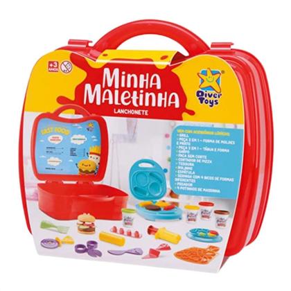 Imagem de Maletinha com Acessorios e Massinhas de Brinquedo Lanchonete Diver Massas - Divertoys