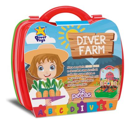 Imagem de Maletinha Fazendinha Diver Farm 28 Pçs com Massinha Modelar