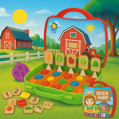 Imagem de Maletinha Fazendinha Diver Farm 28 Pçs com Massinha Modelar