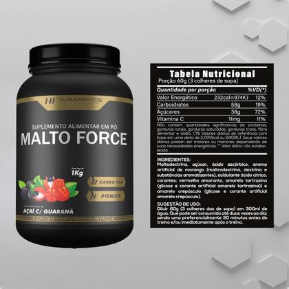 Imagem de Malto force maltodextrina com vitamina c 1kg hf suplements