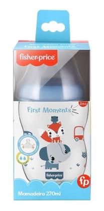 Imagem de Mamadeira 270ml First Moments Anticolic Classic Azul Marshmallow Fisher Price